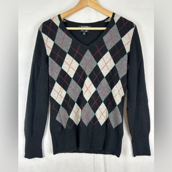 Apt. 9 Black Argyle Sweater - Picture 1 of 3